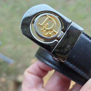 vtg mens DIOR Reversable Black and Brown 1 1/8" Belt, Size 36